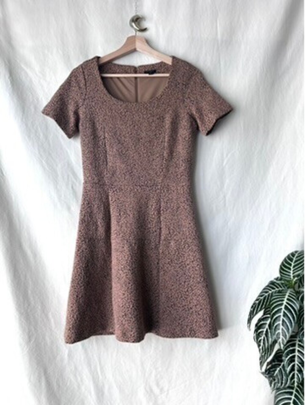Ann Taylor Petite 4P Brown Leopard Print Short Sleeve Dress